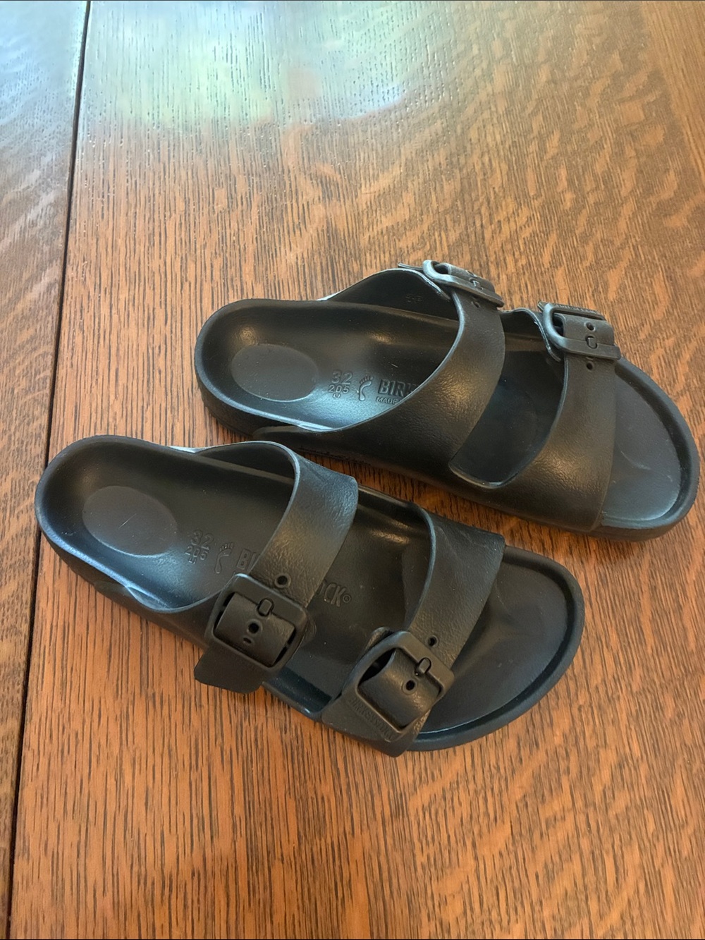 Birkenstock Kids Black Two-Buckle Sandals